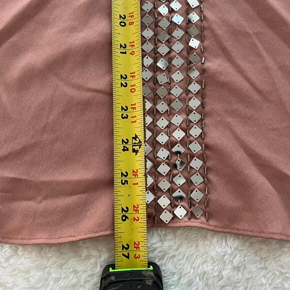 MODA International Women’s Tan Sequin Cold Shoulder Blouse Top Size Medium - Picture 7 of 7